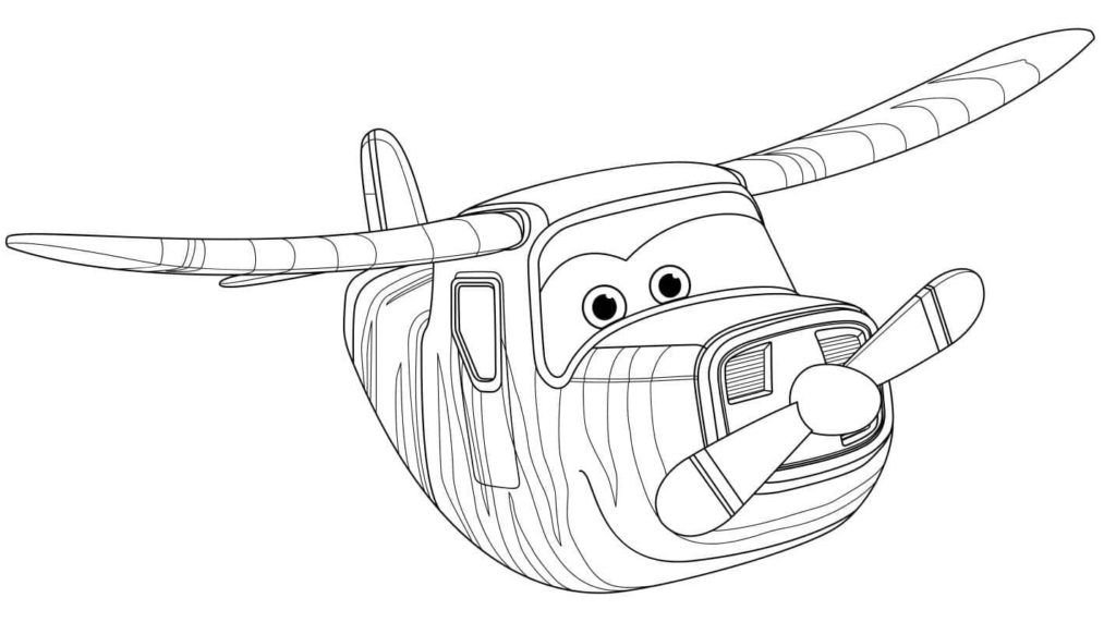 Avión de rayas con hélice