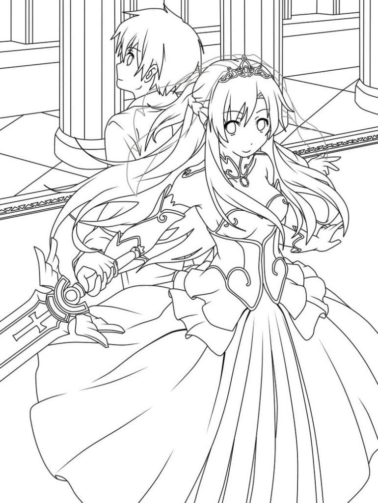Kirito y Asuna en un vestido de novia