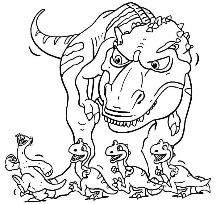 Tiranosaurio de dibujos animados