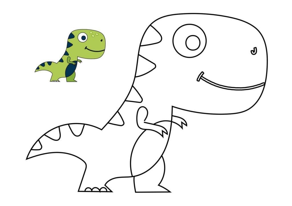 Tyrannosaurus de dibujos animados con imagen en color