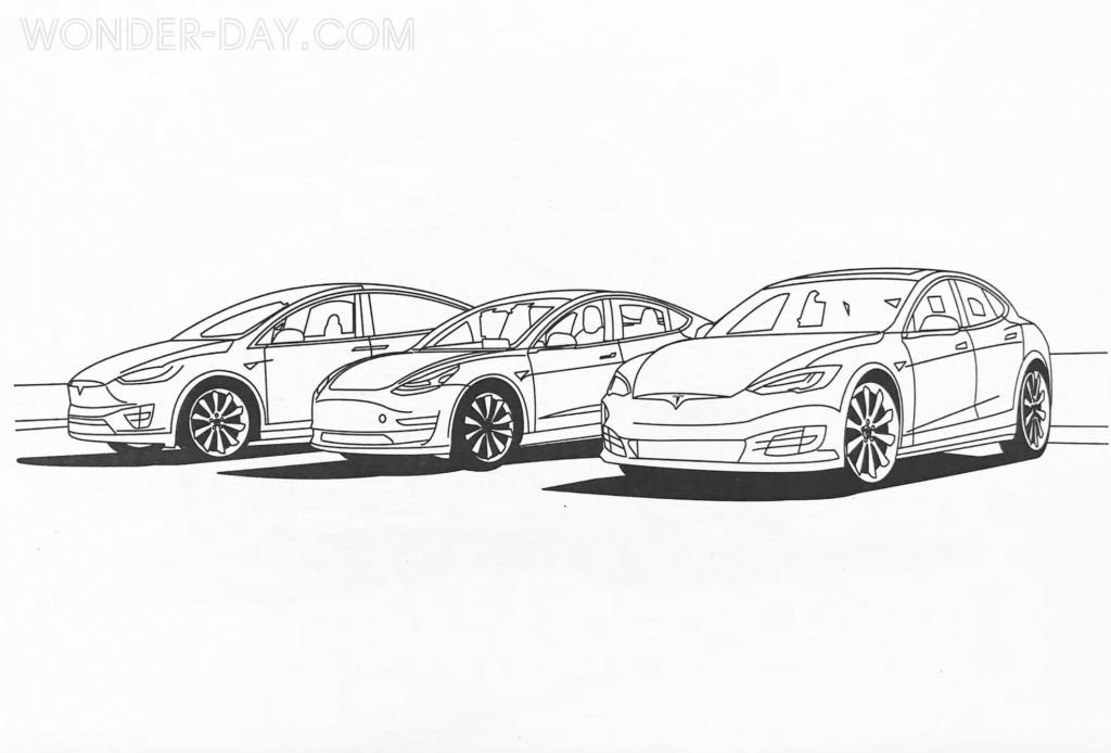 Garaje con coches Tesla