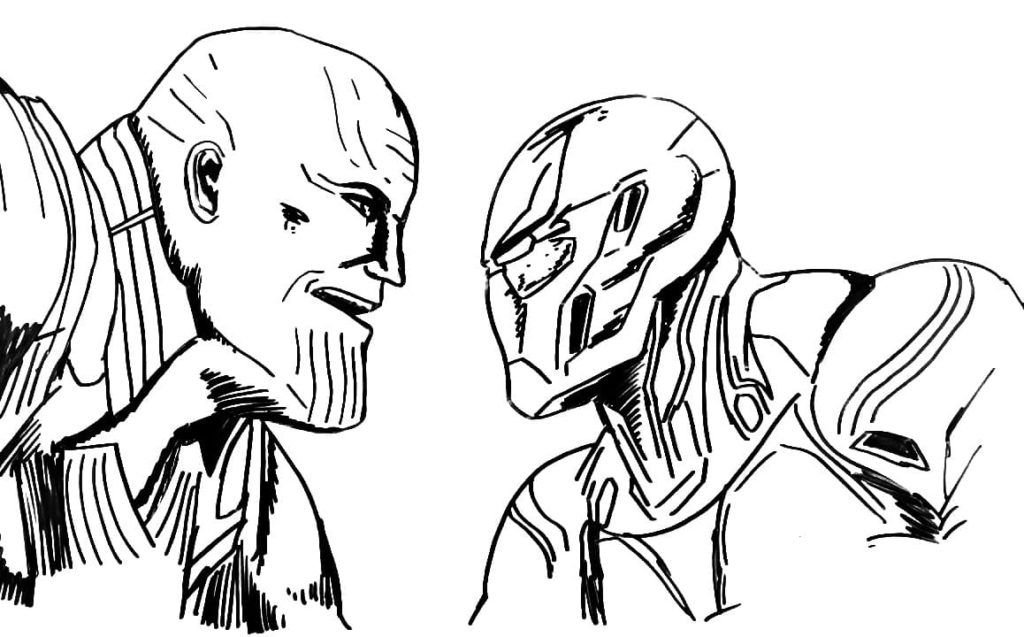 Thanos y Iron Man