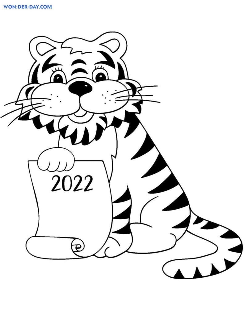 Tigre con cartel de 2022