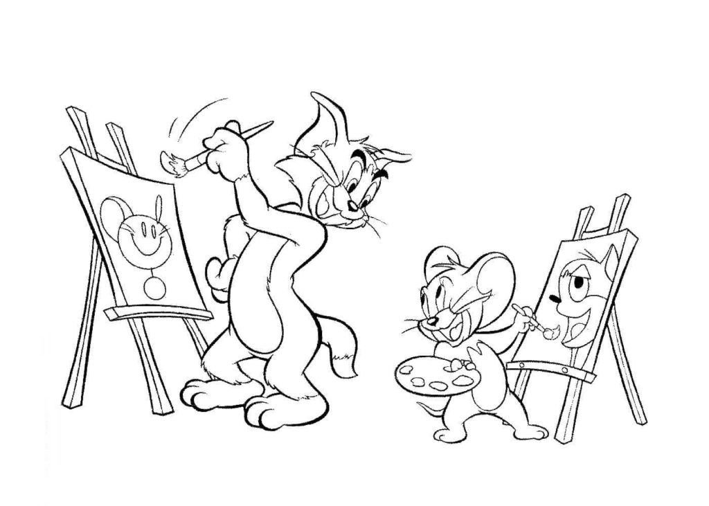 Tom y Jerry se pintan el uno al otro