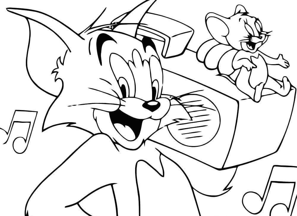Tom y Jerry escuchan mÃºsica