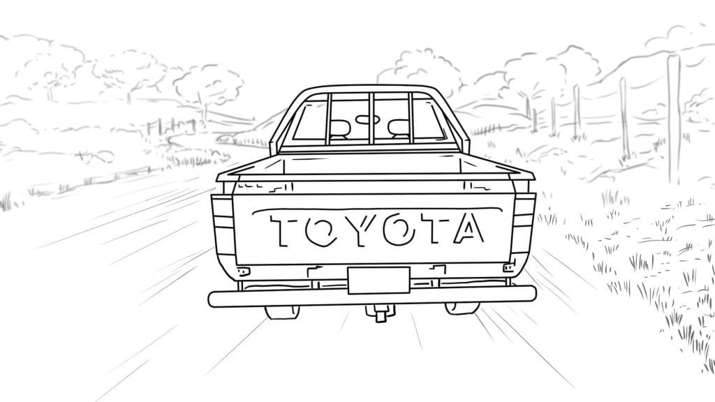 Vista trasera de Toyota