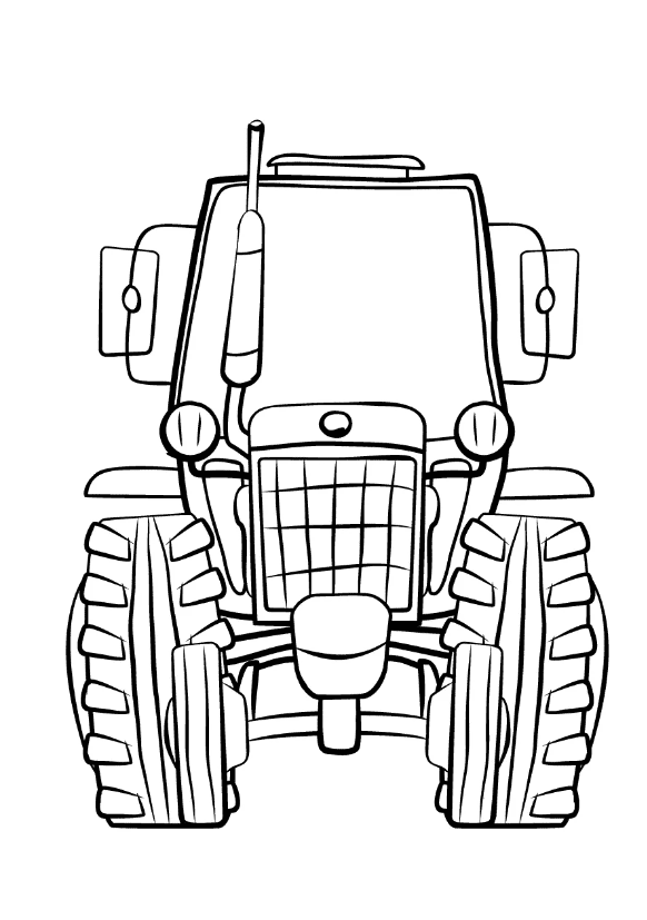 Vista frontal del tractor