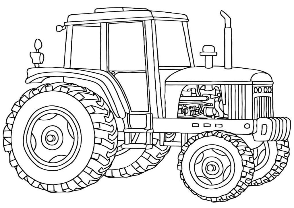 Dibujo de tractor para colorear para niños de 6 años.