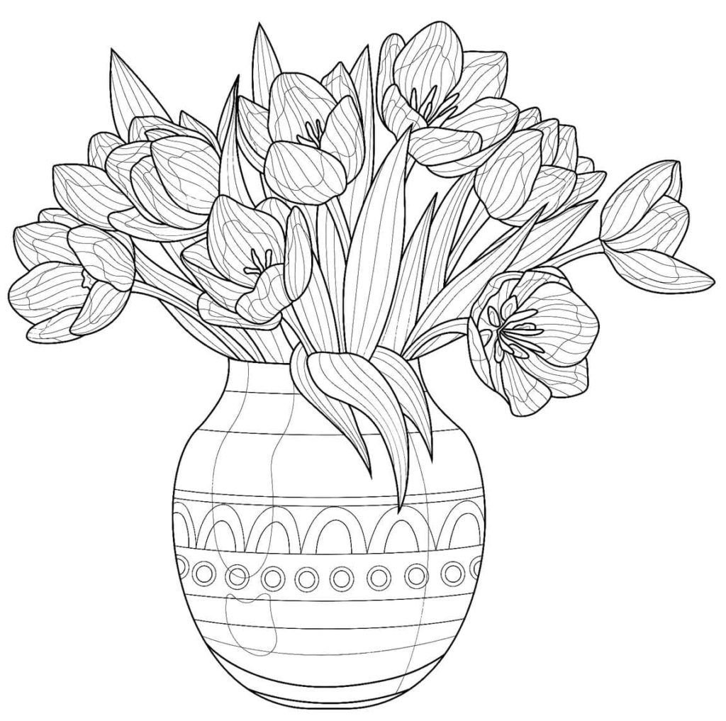 tulipanes en un florero