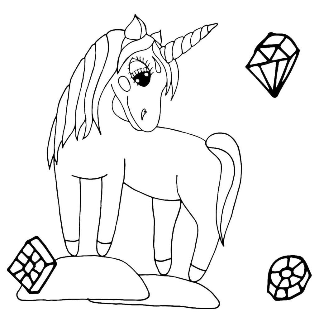 Unicornio con diamantes