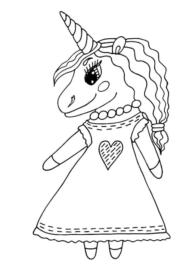 Unicornio con vestido