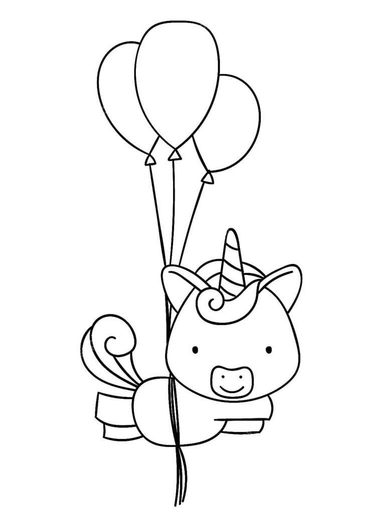 Unicornio con globos