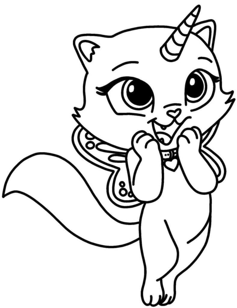 Unicornio gato de dibujos animados