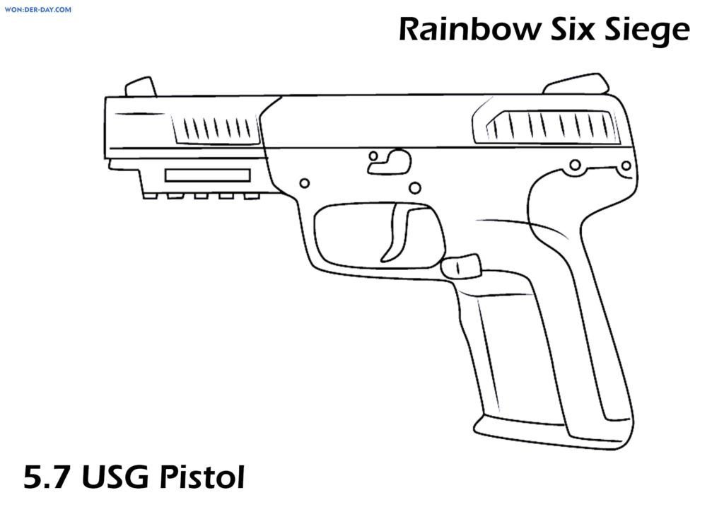 Dibujo de Pistola Rainbow Six Siege para colorear
