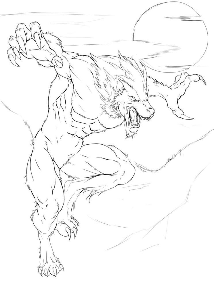 Hombre lobo saltando
