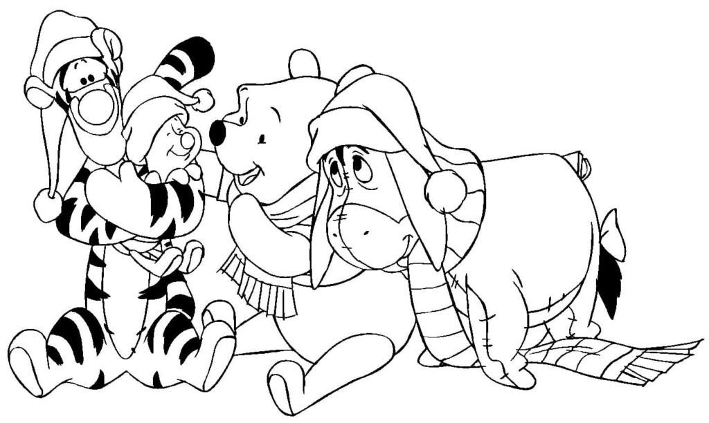 Winnie the Pooh con amigos para Año Nuevo