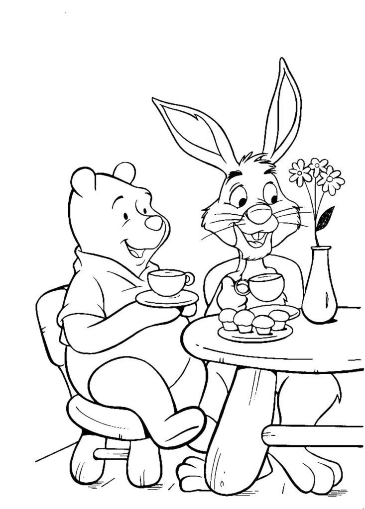 Conejo invitó a Winnie the Pooh a una fiesta de té