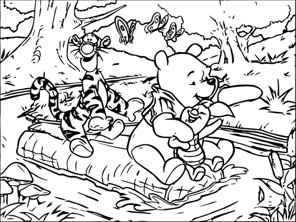 Winnie y sus amigos van en bote