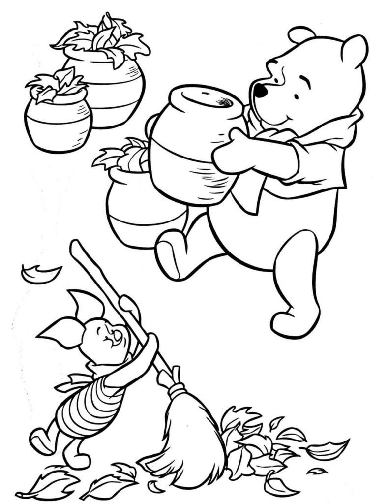 Winnie the Pooh y Piglet estÃ¡n limpiando fuera de la casa