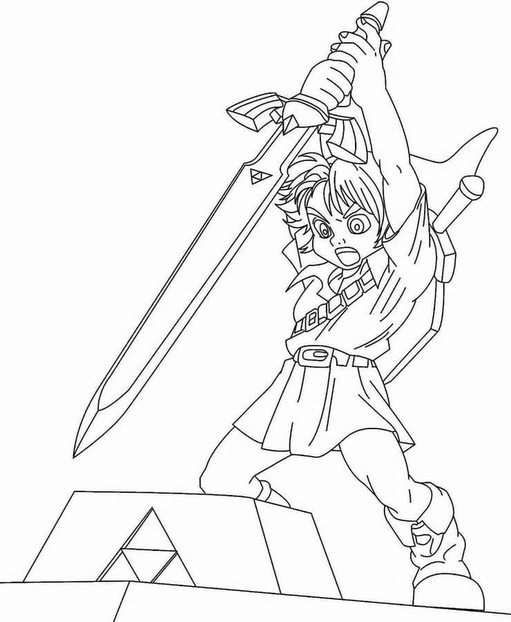 Link usa su espada mágica para derrotar al enemigo y atraparlo brevemente.