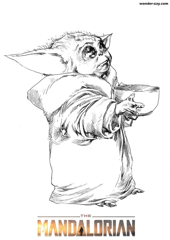 Baby Yoda bebe sopa