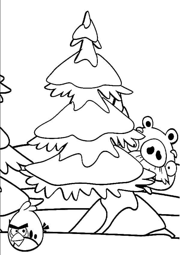 Angri Birds y árbol de Navidad