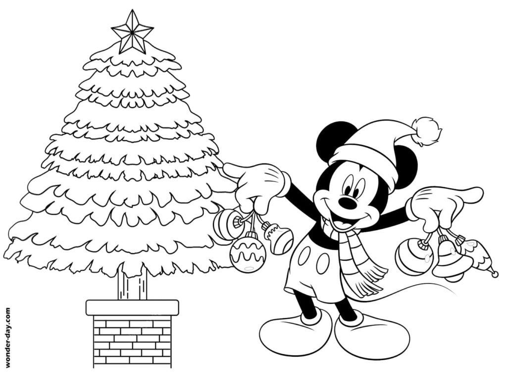 Mickey Mouse decora el árbol de Navidad