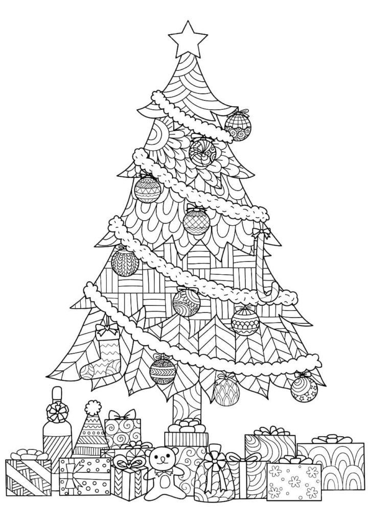 Dibujos de antiestrés Árboles de Navidad para colorear