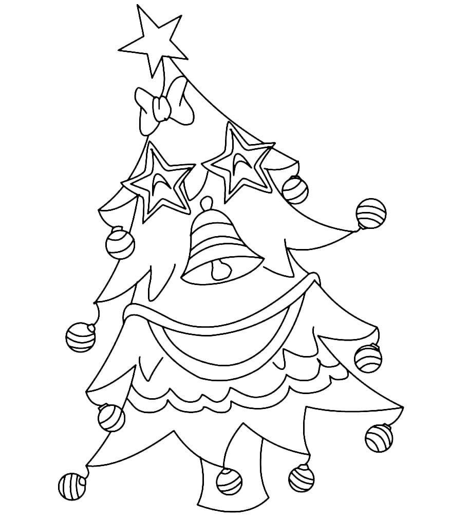 Hermoso árbol de navidad de dibujos animados