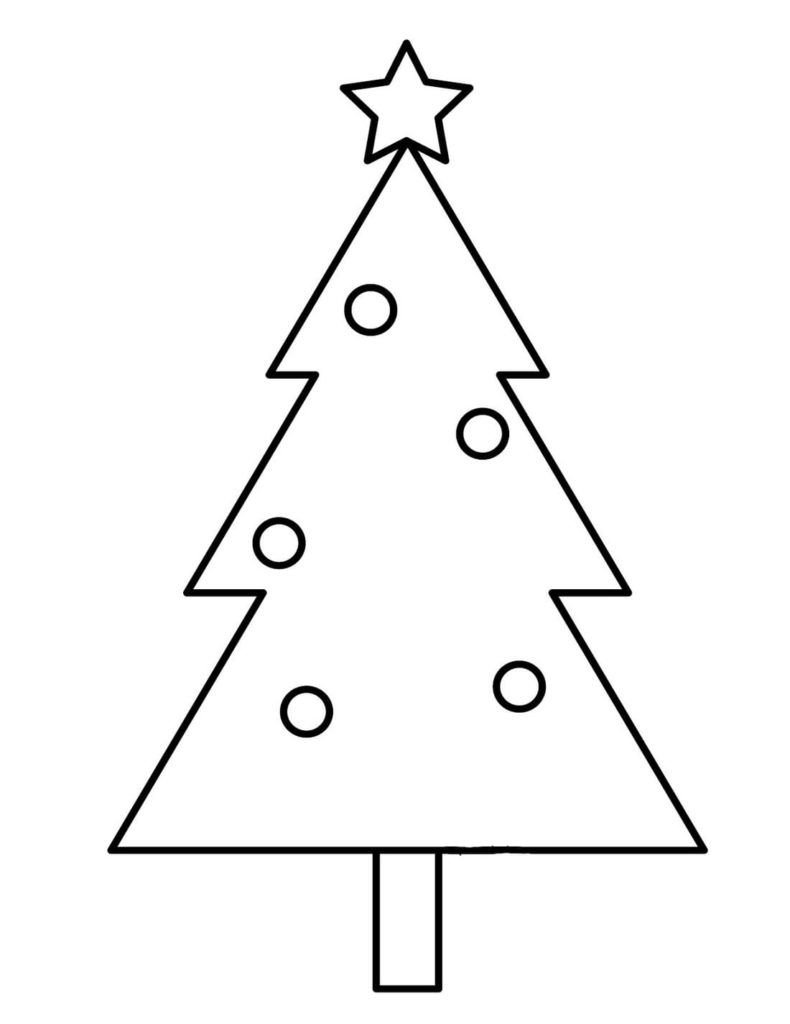 Página para colorear de árbol de Navidad para niños de 3 años