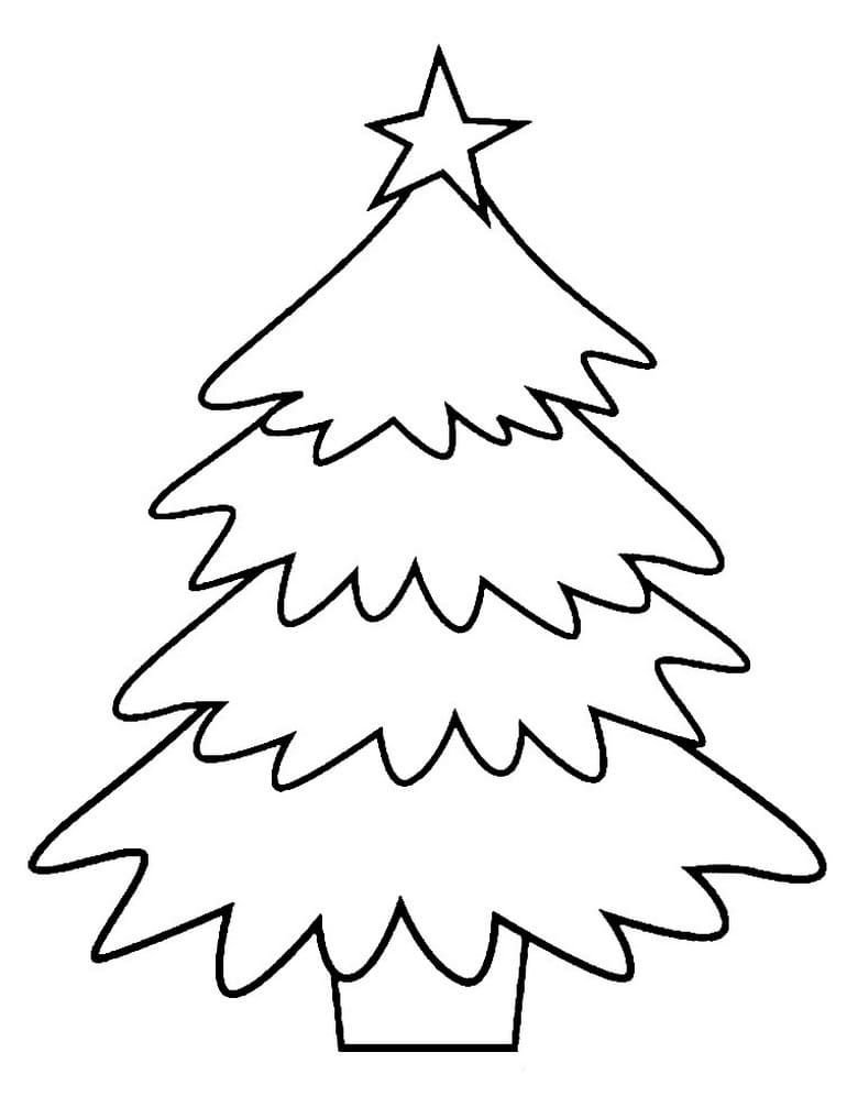 Página para colorear de árbol de Navidad para niños de 3 a 4 años