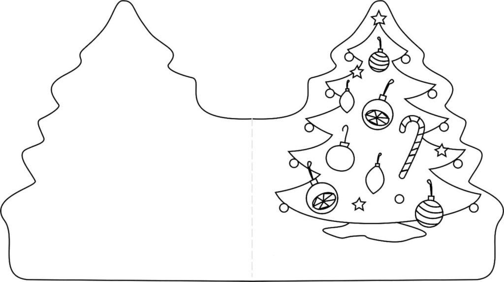 Tarjeta de felicitación con árbol de Navidad