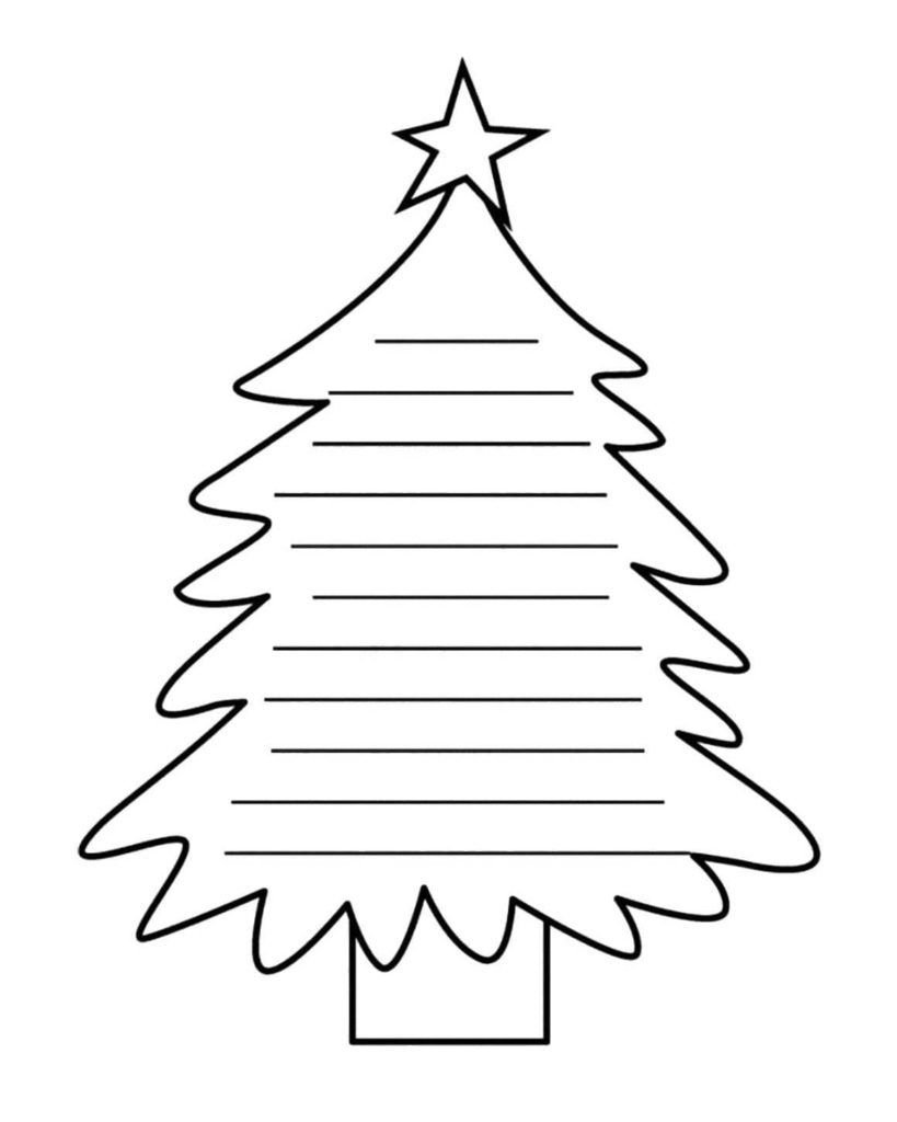 Tarjeta de felicitación navideña en forma de árbol de Navidad