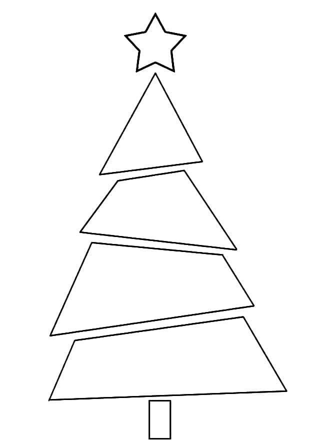 Árbol de Navidad hecho de formas geométricas.